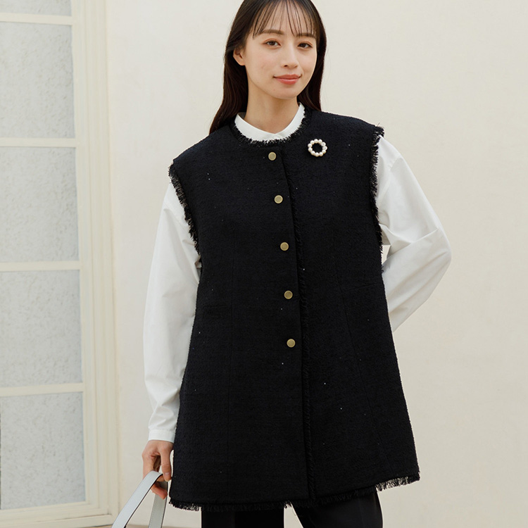 【formforma】単品ツイードジレ