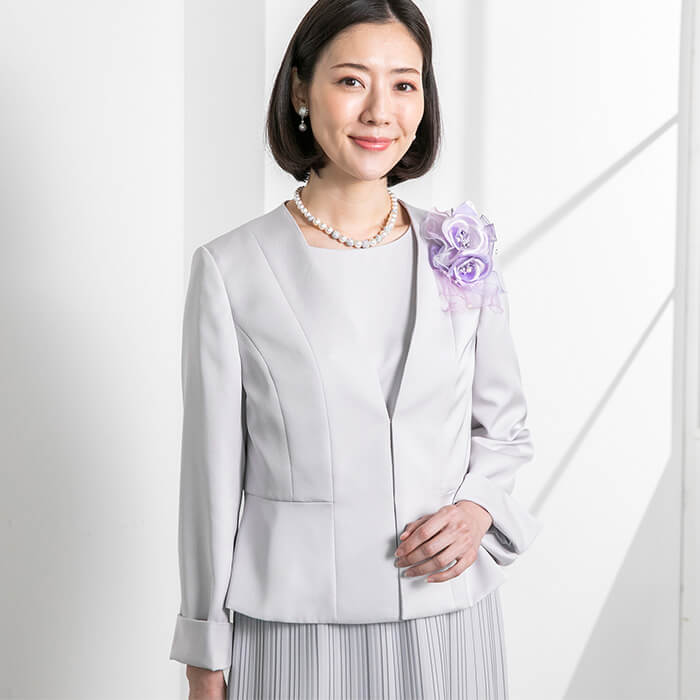 自宅で洗える胸当て付きのフォーマルジャケット