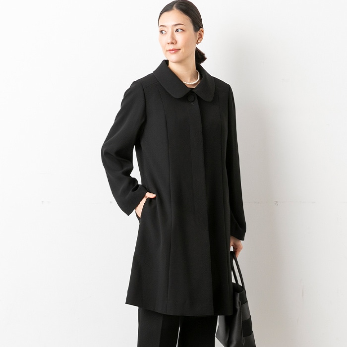 取り外し可能ライナー付きショールカラーコート