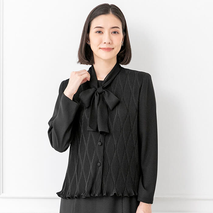 プリーツシフォンブラウス