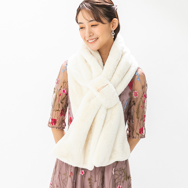 【formforma】《2way/ビジューピン付き》エコファーストール