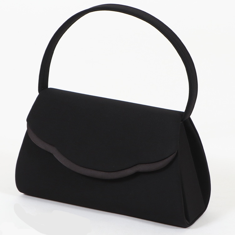 スカラップ切り替え ブラックフォーマルバッグ