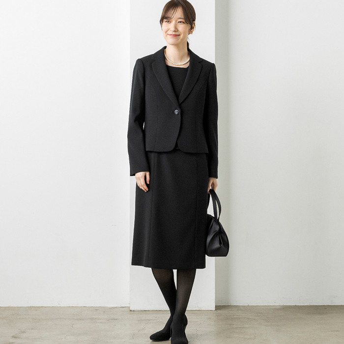 テーラードカラージャケット＋2ピース風前開きワンピース